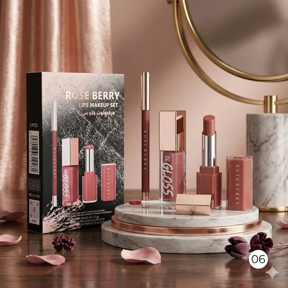 Rose Berry Lips Makeup Set