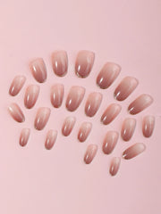 Shein 24 pieces of long oval French gradient nail stickers for Ramadan
