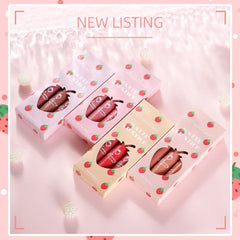 Shein 3PCS Strawberry Lipstick Set Velvet Matte Lipstick