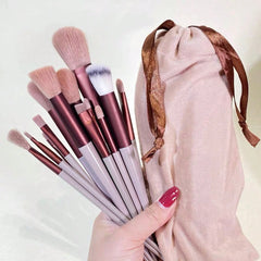 Shein 13 piece coffee brown makeup brush set