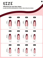Shein Brown Flame Wave Nail Art 24 Pieces