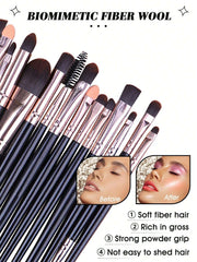 Shein 20pcs Makeup Brush Set &1pc Storage Stand+6PCS Makeup Puff+5PCS Makeup Sponge