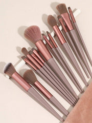 Shein 13pcs brown Makeup Brushes + spong and puff
