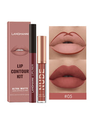 LANGMANNI Liquid Lipcolor 2pcs Lip Gloss And Lipliner