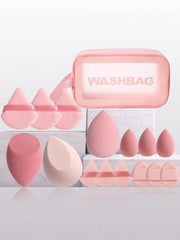 Shein 16 Large Makeup Sponge Set With Bag Pink