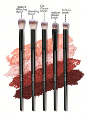 Maange 5Pcs Permium Makeup Brush Black