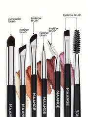 Maange 10pcs Makeup Brush Set Black