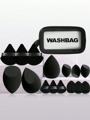 Shein 16 Large Makeup Sponge Set With Bag Black