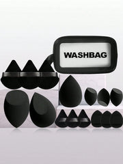 Shein 16 Large Makeup Sponge Set With Bag Black