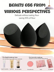 Shein 16 Large Makeup Sponge Set With Bag Black