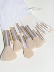 Shein 13 piece yellow makeup brush set with bag