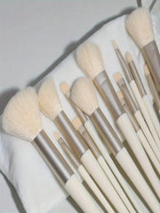 Shein 13 piece yellow makeup brush set with bag