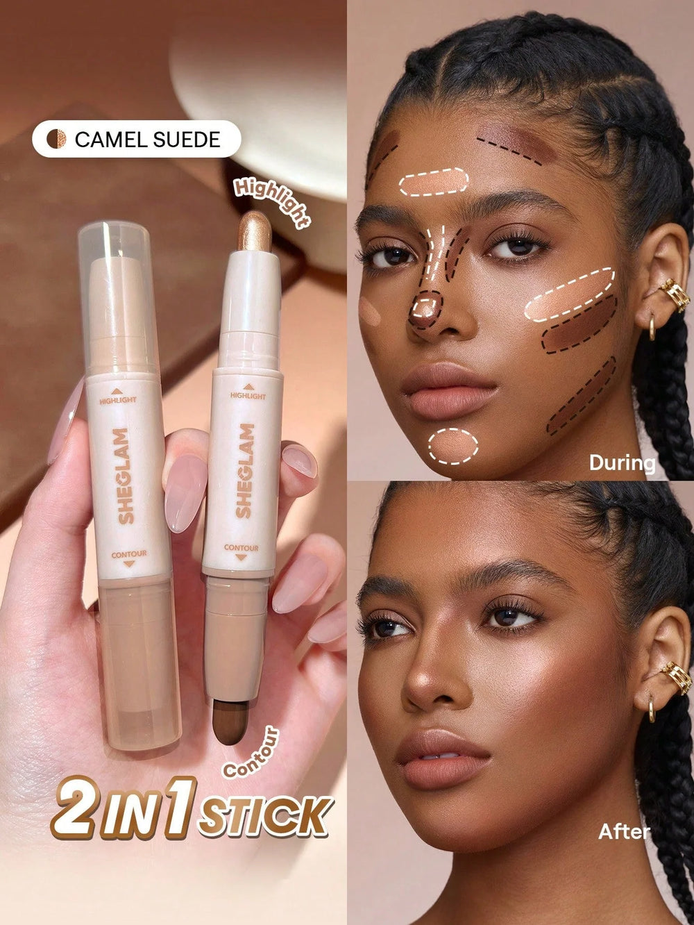 SHEGLAM 2-In-1 Contour & Highlight Stick