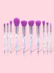 Shein YISE 10 Piece Makeup Brush Set With crystal handle