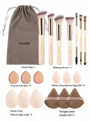 Maange Makeup Brush Set 7-12 Pcs Travel Kit