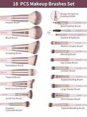 Maange 18 Pcs and Sponge Makeup Kit With Bag Pink