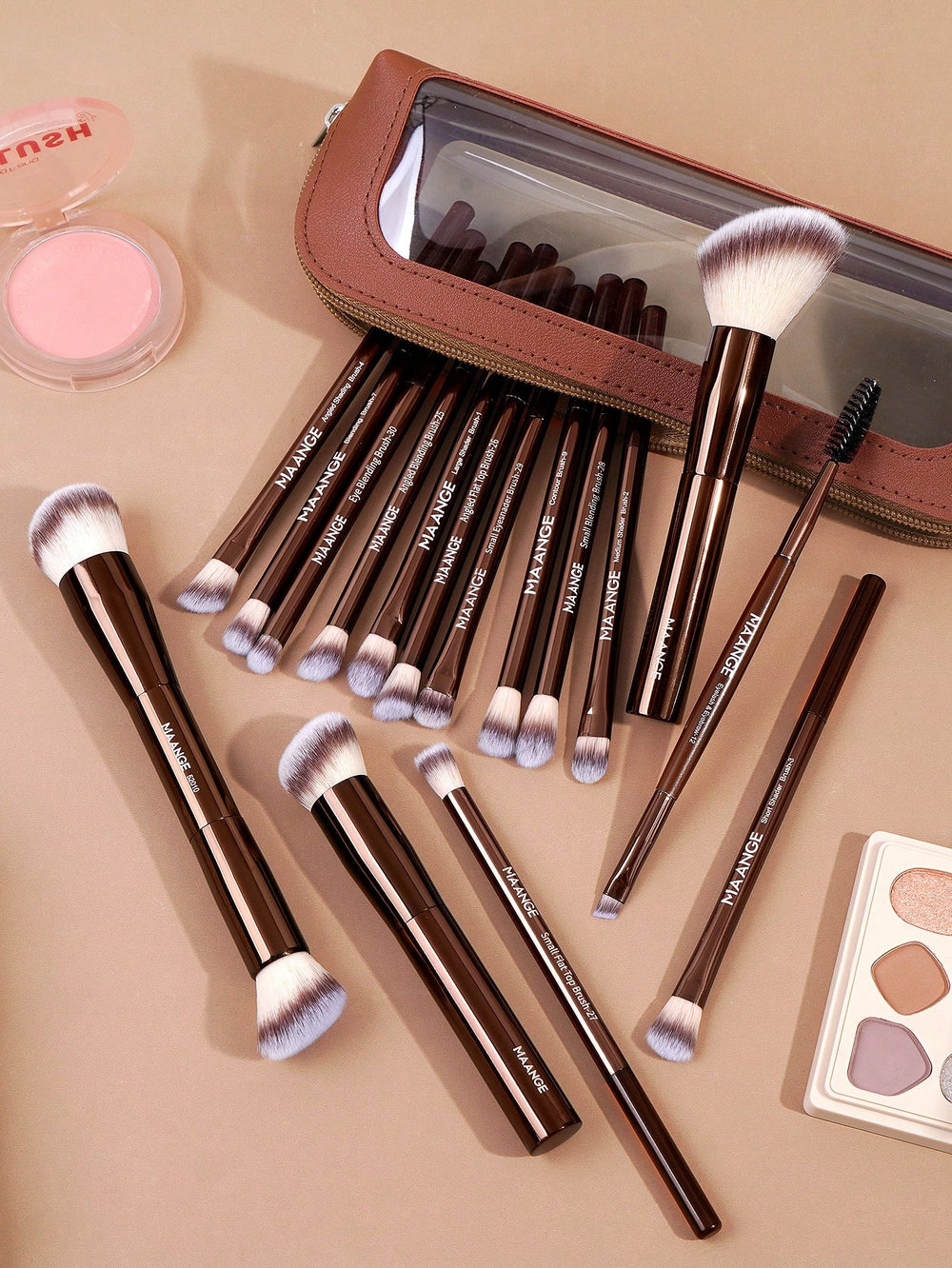 Shein Maange Makeup Brush Set 18 Pcs With Bag