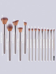 Shein 14pcs Makeup Brush Champagne Set + 3 puff