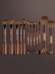 Maange Makeup Brush Brown 12Pcs
