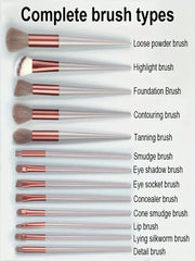 Shein Professional Makeup Brush Set Brown 13Pcs