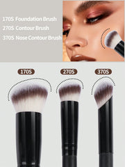 Maange 8Pcs Makeup Brush Black