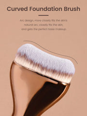 Maange 6 Pcs Double Ended Makeup Brush Dark Brown