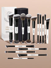 Maange 15Pcs Makeup Brush Black and White