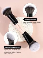 Maange 10Pcs Makeup Brush Black and Pink