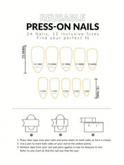 Shein120pcs Box Medium Long Almond Nude Ombre Classic False Nail Stickers