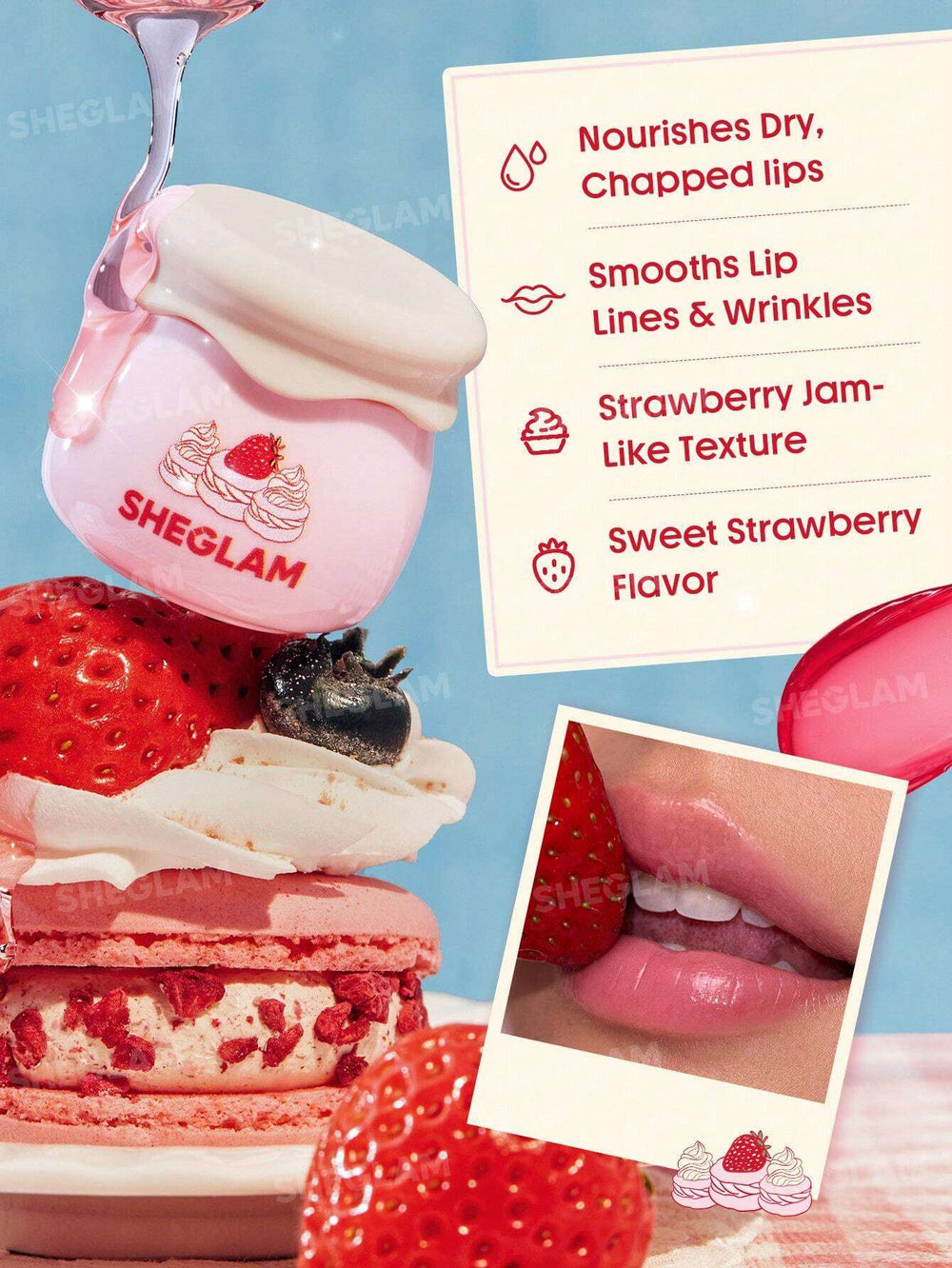 Sheglam berry jam lip mask pot