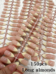 Shein 150pcs Long Almond-Shaped Fake Nail Set