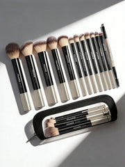 Maange 13Pcs Makeup Brush With Bag Black