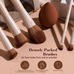 BS-MALL 14Pcs makeup brush set with Bag- Begie