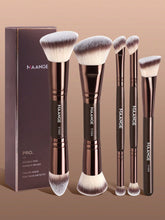 Maange 5Pcs Pro Double End Makeup Brush Brown