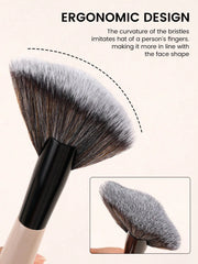 Maange 7Pcs Makeup Brush Black and Pink
