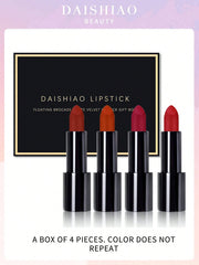 Daishiao Lipstick 4pcs Long Lasting Waterproof Lipstick Set