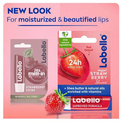 Labello Strawberry Shine Lip Balm - Moisturizing Lip Care 4.8g