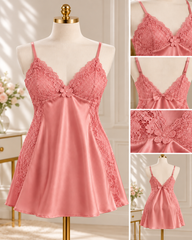 Satin Lace Babydoll Lingerie