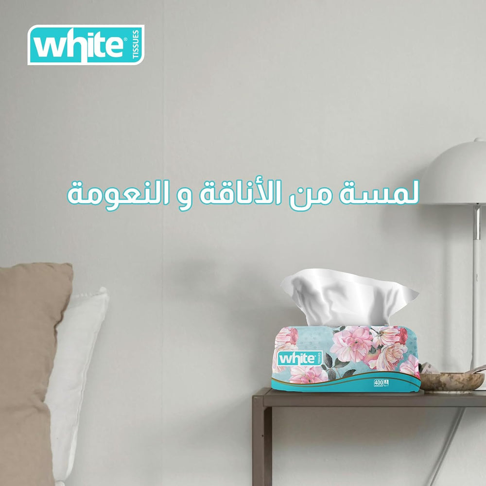 White facial tissues 400 tissue