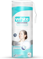 White Organic Cotton Pads for Makeup Removal - 80 Pads