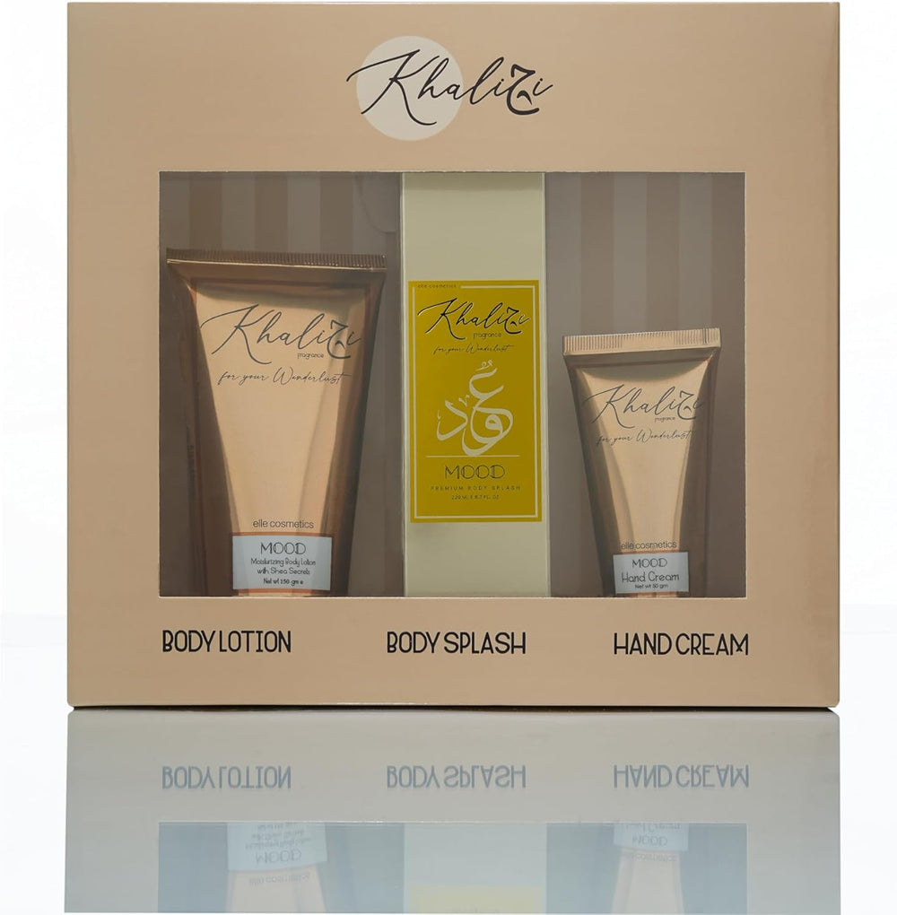 mood Khaliji 3-Pcs Hand Cream Body Splash and Lotion Set