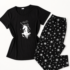 Black Unicorn Pajama Set