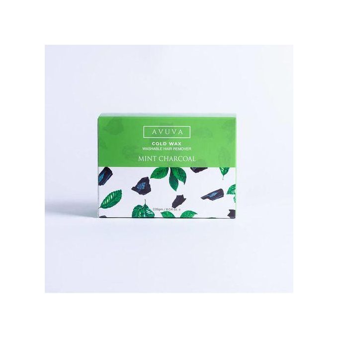Avuva cold wax hair removal mint charcoal 228 gm