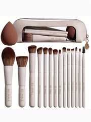 BS-MALL 14Pcs makeup brush set with Bag- Begie