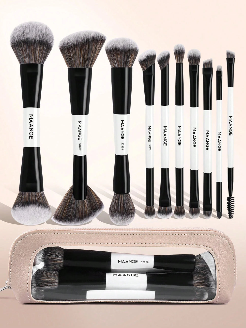 Maange 10Pcs Makeup Brush Set With Bag