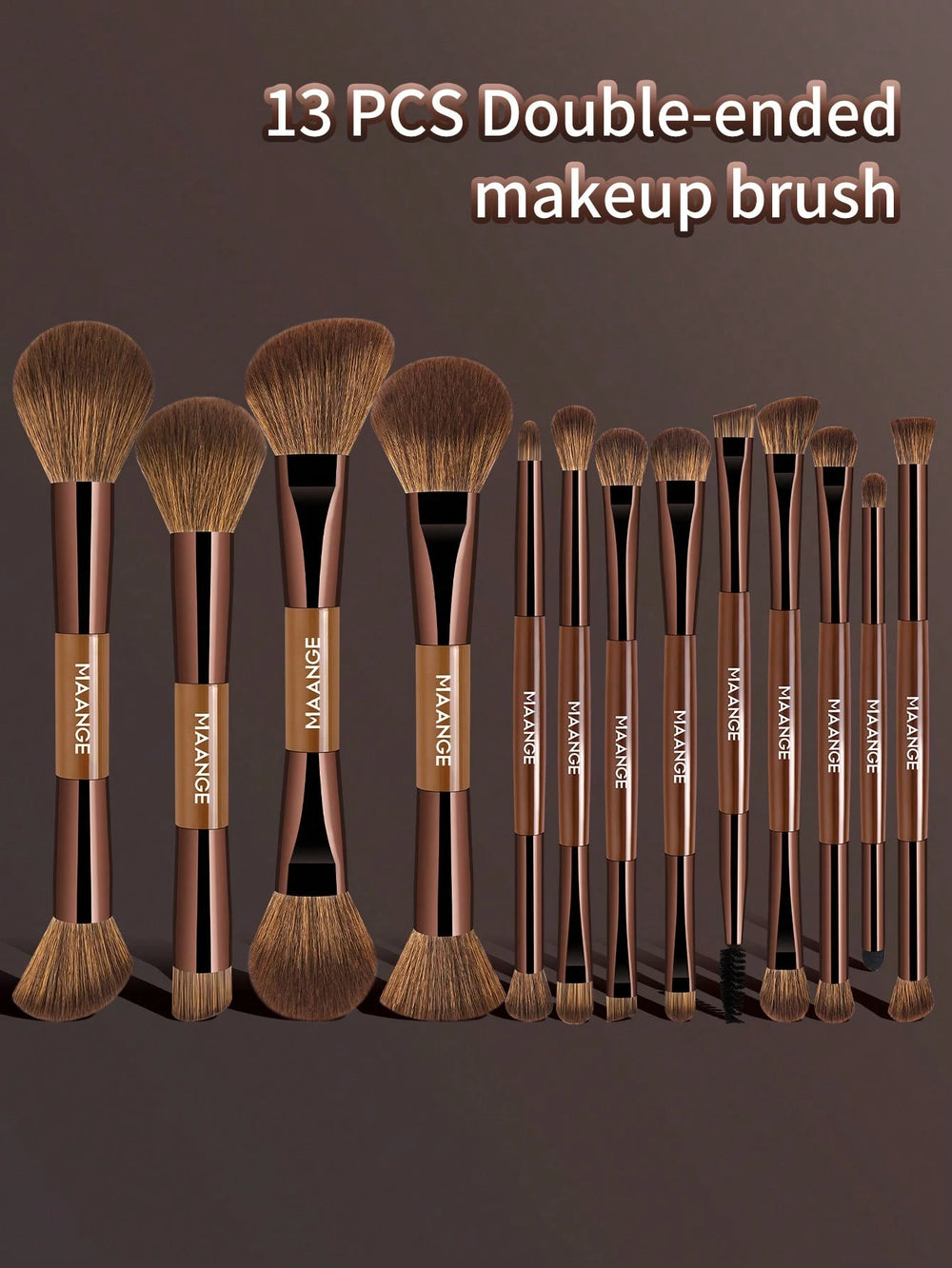 Maange 13Pcs Makeup Brush Brown