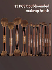 Maange 13Pcs Makeup Brush Brown