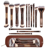 Maange Makeup Brush Brown 13Pcs With Bag
