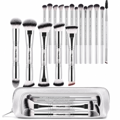 Maange Pro Makeup Brush Silver 18Pcs