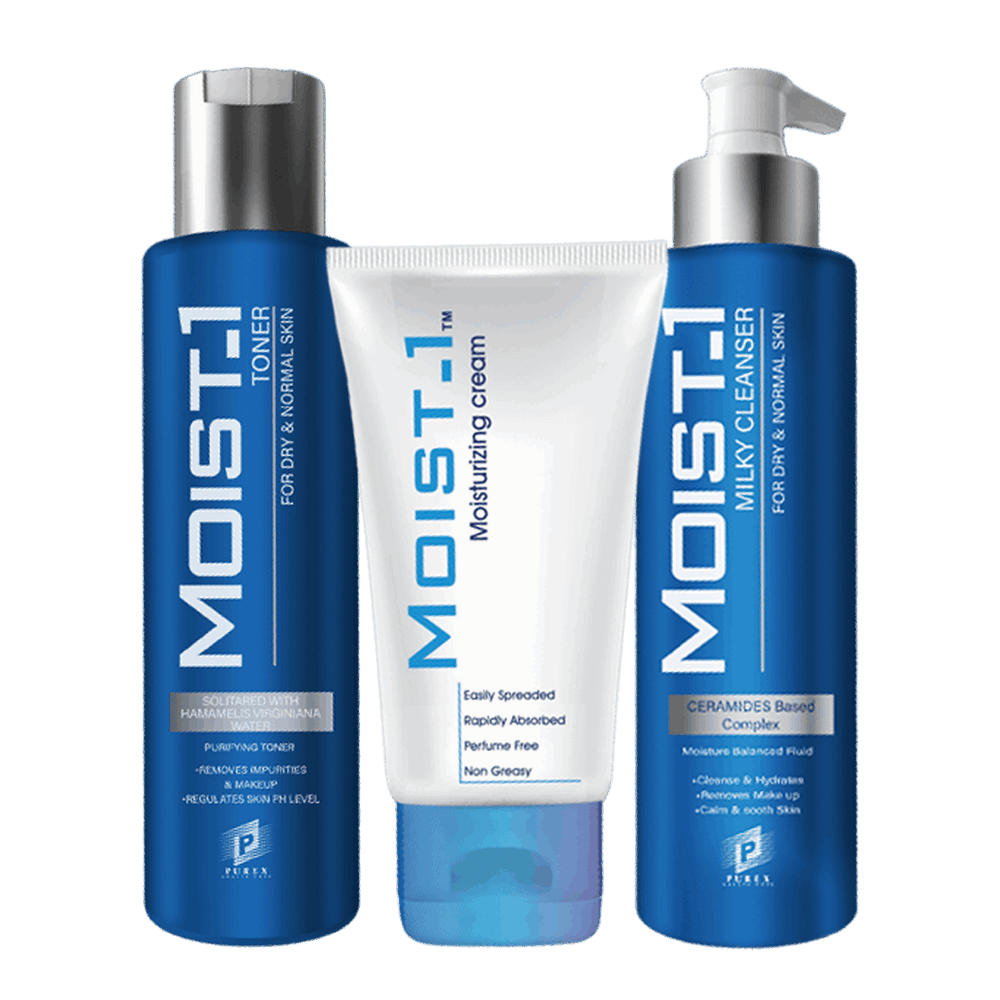 Moist1 Moisturizing Cream and Toner and Cleanser